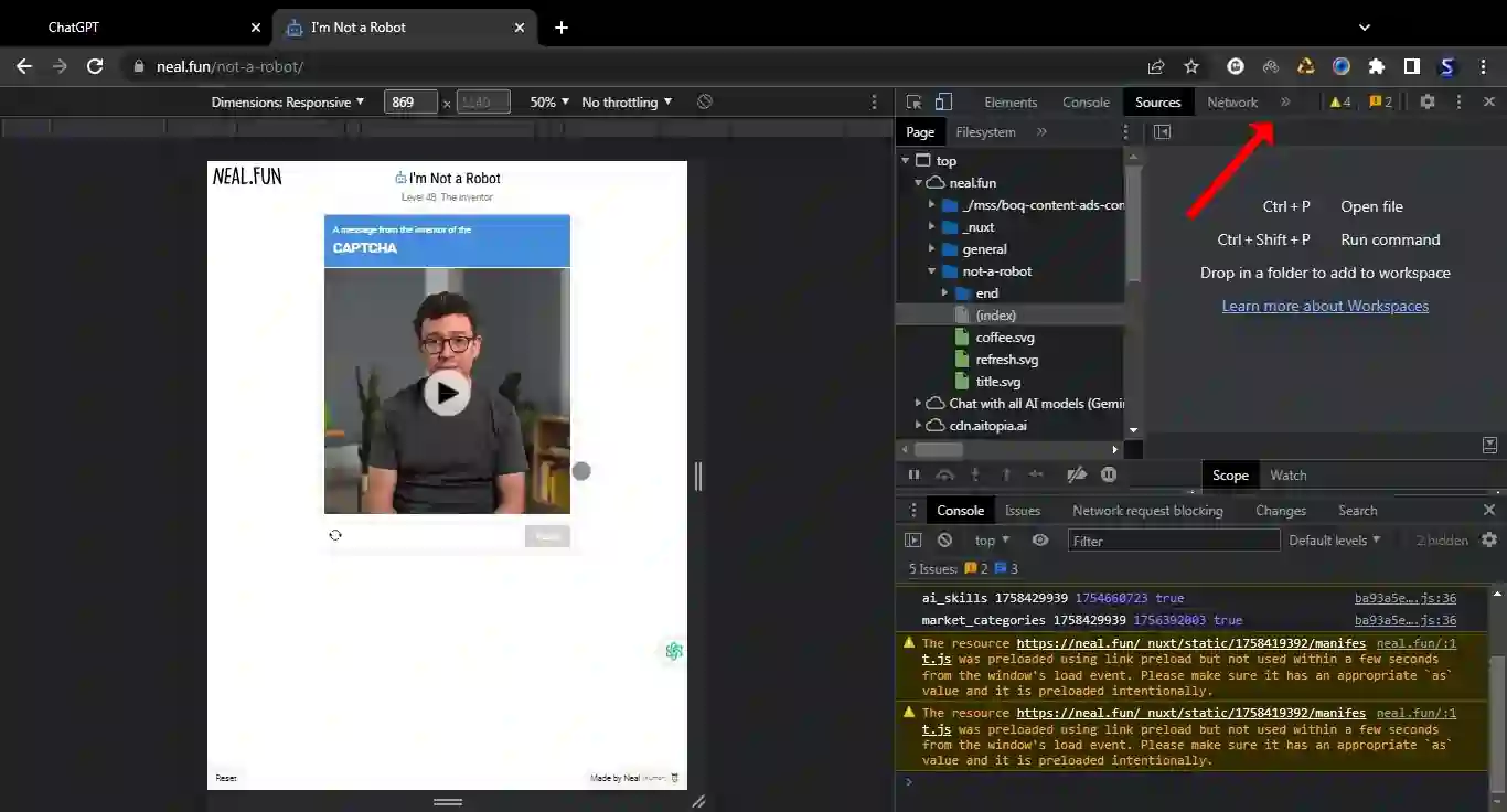 nealfun skip level guide step 1 using DevTools